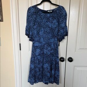 Halston Heritage Navy Blue Midi Dress